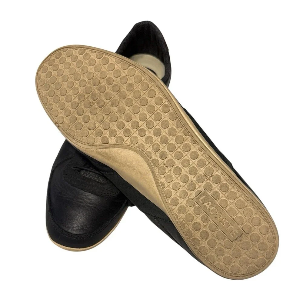 Lacoste Taloire 14 SRM Mens Size 12 Black Leather Gum Sole Sneakers | Classic